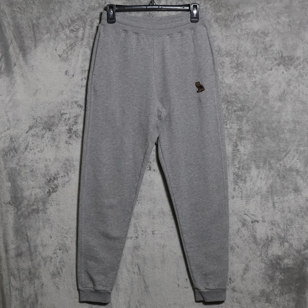 OVO Sweatpants Mens XS Grey Octobers Very Own Owl Logo Joggers Athletic Casual